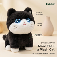 Peluche interactive électronique Montessori en forme de chaton, jouet doux pour enfants, filles et garçons, chambre, crèche, maison