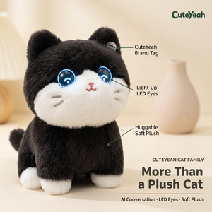 Peluche interactive électronique Montessori en forme de chaton, jouet doux pour enfants, filles et garçons, chambre, crèche, maison - Product Image 2