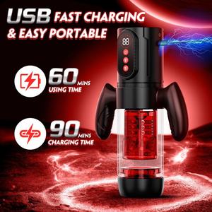 Godet de masturbation masculin automatique, entièrement étanche, vibrant, en TPE, avec fonctions de léchage, de succion et de poussée télescopique, pour hommes - Product Image 6