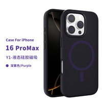 Étui de protection magnétique couleur pure en silicone liquide au prix de gros pour iPhone 11 12 13 14 Plus 15 16 Pro Max Anti-Drop Cover