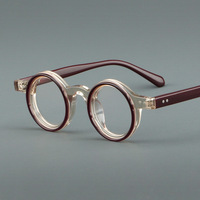 Lunettes de lecture unisexes tendance vintage en acétate à monture intégrale, style japonais rétro, rivets, diamant solide, anti-lumière bleue