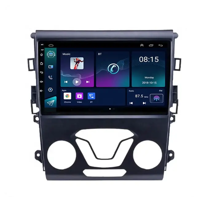 راديو السيارة أندرويد Android Din مزدوج الملاحة GPS FM BT مشغل سيارة ستيريو صوت تلقائي لفورد مونديو