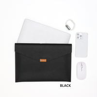 Pochette vintage en cuir PU pour ordinateur portable, fine et légère, avec bouton-pression, multi-usages, pour documents et tablette