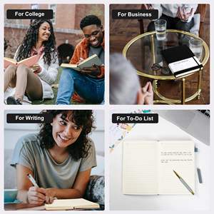 Carnet de notes en cuir rigide A5 OEM ODM, 100 feuilles, reliure cousue, pour le bureau ou comme cadeau - Product Image 4