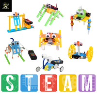 Vente flash - Jouets STEAM - Kit de robot DIY pour enfants - Science éducative - Ingénierie - Construisez votre propre robot - Ensemble d'expériences