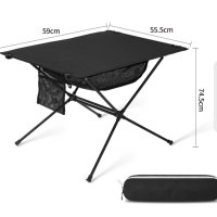 Table pliante d'extérieur, table de camping portable en aluminium, table pliable avec plateau en tissu pour les voyages en moto et la préparation du thé en plein air