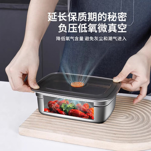 Stainless Steel Food Storage Container Rectangle Clip-On Lid Microwave <b>Safe</b> Refrigerator Airtight Bento Box Travel Use - Product Image 4