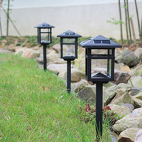 Luces Decorativas Solares LED Modernas para Jardín, IP44 Impermeables, Plástico Negro, 3000K Blanco Cálido, Haz de Luz de 360°, para Exteriores