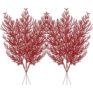 Coloré Artificiel De Noël En Plastique Pin Aiguille Branche Or Poussière Feuille Ornement Guirlande Décoration avec Cyprès Feuille Arbre Décor - Product Image 3