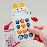 Juguete Educativo de Plástico para Bebés, Teléfono Móvil para Jalar y Empujar, Ejercicio de Flexibilidad de Dedos para Bebés y Niños Pequeños