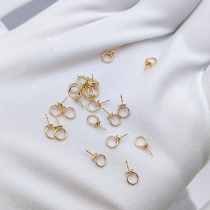 AU750 Solid Yellow Gold <strong>Jewelry</strong> Making <strong>Supplies</strong> 18K Yellow Gold Pearl Mount for Diy Findings <strong>Jewelry</strong> Accessories - Product Image 4