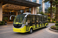 Minibus électrique 17 places, bus de tourisme avec portes pour les excursions à l'aéroport, 7,5 kW, 72 V, 150 Ah, autonomie de 90-100 km, couleur personnalisée