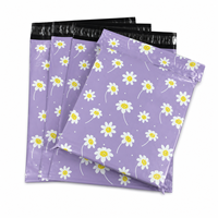 En stock, sacs d'expédition en polyéthylène violet Daisy, 25x33+4cm, auto-adhésifs, imperméables, pour les boutiques de vêtements, les petites entreprises