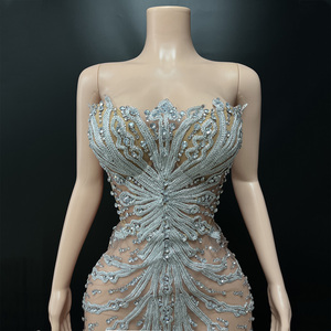 Y5185-B Novance prodotti di tendenza 2025 cristallo abiti da Club <span class=keywords><strong>Sexy</strong></span> <span class=keywords><strong>abbigliamento</strong></span> donna abito da sera corto Chic per la festa di compleanno - Product Image 2