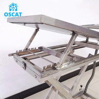Table d'opération vétérinaire OSCAT à levage électrique, en acier inoxydable 304, hauteur réglable, plateau inclinable, drainage, machine vétérinaire pour chats et chiens
