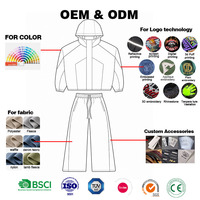 Ensemble survêtement personnalisé sur mesure, veste coupe-vent en nylon et polyester à séchage rapide et pantalon large, idéal pour les petites marques et fournisseurs.