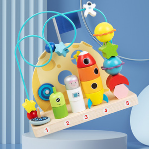 New Arrival hạt gỗ Mê Cung không gian hành tinh quay quanh con quay hồi chuyển xếp chồng khối Trò chơi giáo dục học tập đồ chơi cho trẻ em trai cô gái - Product Image 3