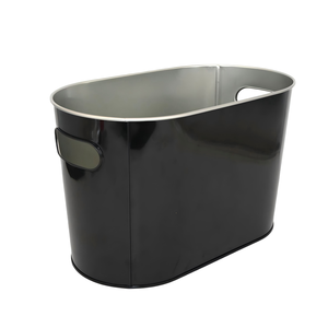 Metal Ice <b>Bucket</b> Beverage Tub Round Drink Carrier with Handles for Beer Champagne Travel Picnic - Product Image 6