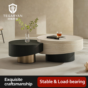 Modern Minimalist Wooden Panel Coffee <strong>Table</strong> Set Large Small Circle <strong>Nesting</strong> Living Room High-end Latest Designer Center <strong>Table</strong> - Product Image 1