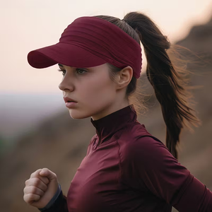 Visière d'été pour femmes, casquette à queue de cheval plissée, visière de <span class=keywords><strong>soleil</strong></span> athlétique, design élégant et léger, visière de <span class=keywords><strong>soleil</strong></span> unisexe extensible - Product Image 2