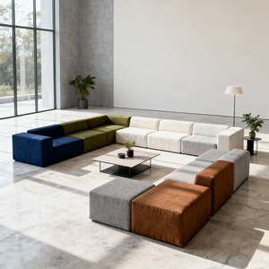 2 in 1 Foldable Modular Sofa Bed with Memory Foam <strong>Mattress</strong> Upholstered Plastic Vacuum Compressed Furniture for <strong>Small</strong> Apartment - Product Image 1