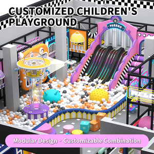 Aire de jeux intérieure à double étage de style urbain, configuration de jeux souples haut de gamme avec fosse à balles pour sites commerciaux à fort trafic - Product Image 5