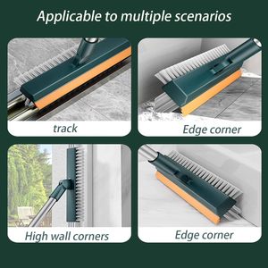 Serpillère Magique en Aluminium pour la Maison, Balai à Main avec Grattoir en Plastique pour le Nettoyage des Sols des Toilettes et des Salles de Bain - Product Image 2