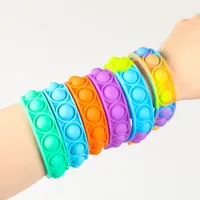Glow In Dark Polsband Fidget Speelgoed, Wearable Push Pop Bubble Zintuiglijke Fidget Siliconen Armband Speelgoed Fidget Armband Voor Kinderen