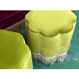 Silla Cilíndrica de Terciopelo Verde Claro de Diseño para Múltiples Escenarios, Silla Simple para Sala de Estar de Hotel o Villa, Muebles para Sala de Estar - Product Image 5