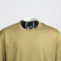 En stock – Vente en gros – T-shirt homme en coton mercerisé avec logo personnalisé OEM – Manches courtes, col rond, qualité supérieure, toucher soyeux, basique