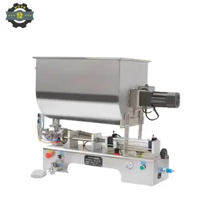 JIAHE Automatic pneumatic horizontal U-shaped hopper with stirring filling machine Large diameter sauce outlet filling machine