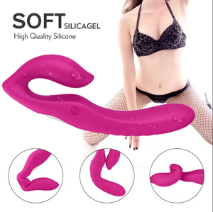 レズビアンカップル女性女性用強い振動シリコーン + ABS IPX7防水Gスポットクリトリスアナル大人のおもちゃダブルディルド - Product Image 2