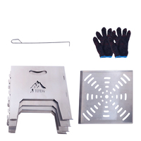 Barbecue pliable léger en acier inoxydable pour camping, foyer de camping multifonctionnel portable pour le backpacking et les aventures en plein air