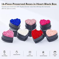 Eterfield Forever Roses Éternelles Artisanales en Boîte Cœur - Longue Durée (3-5 Ans) - Élégantes et Sans Entretien - Idéales pour la Saint-Valentin