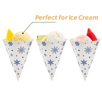 Gobelets à cône de neige, cône de neige en papier étanche jetable pour la neige fondante, la crème glacée, le Sorbet, l'eau