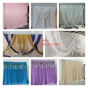 결혼식 인공 꽃잎 커튼 모슬린 교회 커튼 결혼식 이벤트 파티를위한 배경 장식 - Product Image 5