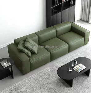 Juego de sofás de lujo para sala de estar <span class=keywords><strong>Barcelona</strong></span> King y Queen sofá de piso perezoso modular cuero seccional 3 en 1 muebles de sofá - Product Image 2