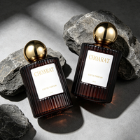 Botol Parfum Kaca Bentuk Silinder Amber Premium 30ml 50ml 100ml Kosong, Kemasan Botol Parfum Mewah dengan Pompa Semprot