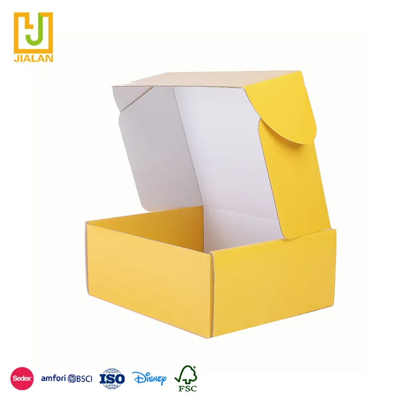 Caja de papel de envío para comercio electrónico, solución de embalaje personalizada con logotipo de marca, con tarjeta de papel/papel tisú/pegatina de papel