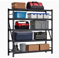 Étagère de garage autoportante à 4 niveaux à usage intensif, unité de support de stockage en fil métallique sans boulon, baie de rayonnage à 4 niveaux