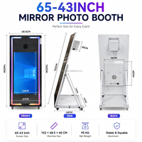 Machine de photomaton de luxe 65 pouces avec écran tactile 32 pouces et support DSLR pour les entreprises de location de services de mariage haut de gamme