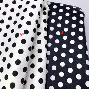 P163 pelle sintetica personalizzata lychi in pelle sintetica a pois in bianco e nero per borse, borse, accessori, forniture artigianali - Product Image 1