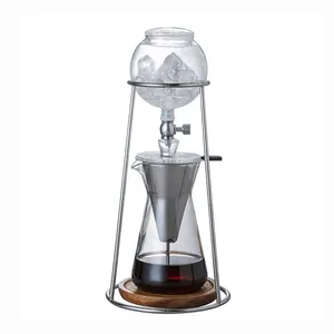 Cafetera fría de acero inoxidable de 600mL, cafetera con goteo de hielo