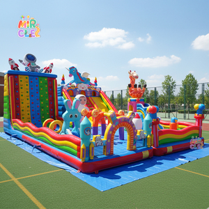 Castillo de salto de casa inflable grande comercial con tobogán y pared de escalada en roca para alquiler de eventos - Product Image 4