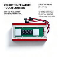 Interrupteur tactile intelligent pour miroir 12V avec variateur d'intensité, horloge et affichage de la température pour l'éclairage de miroir de salle de bain à LED