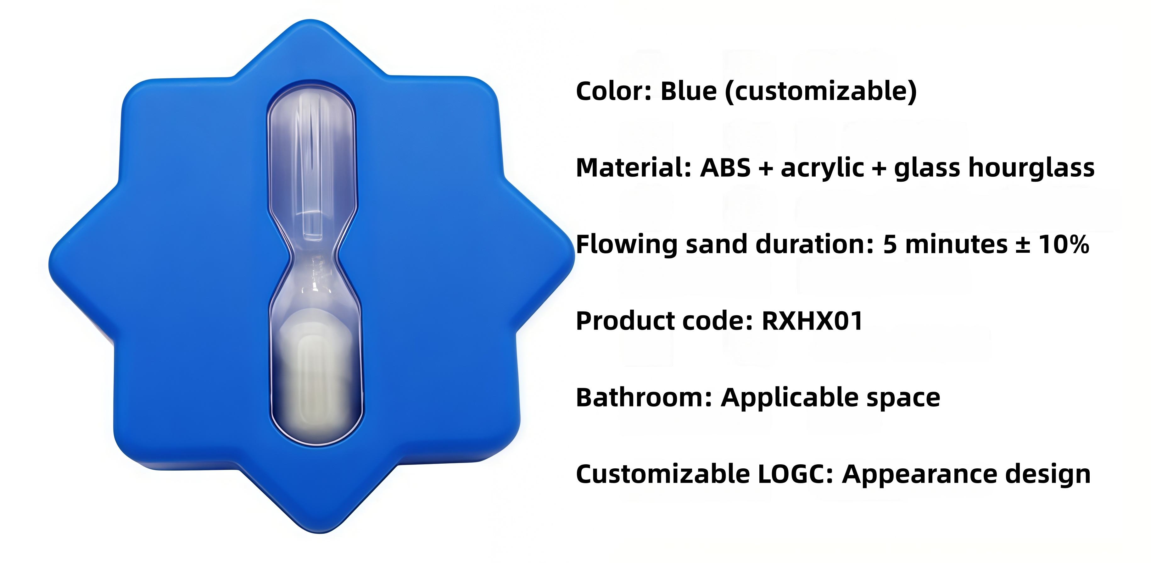 Custom-made Handmade Modern Rotating Starfish-Shaped Hourglass Suction Cup 5-Minute Timer Eco-Friendly Cute Small Gift Fun