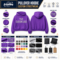 Sweat-shirt à capuche violet personnalisé pour homme avec impression de texte en cristal, poche avant, style streetwear classique moderne, OEM ODM