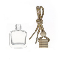 Diffuseur d'huiles essentielles parfumées 10 ml, carré plat, coloré, aromathérapie, désodorisant, flacon de parfum pour voiture en verre suspendu
