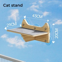 Chat fenêtre perche hamac lit en bois fenêtre monté chat mur meubles avec fortes ventouses suspendu fenêtre étagère pour chat