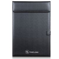 Porte-documents de bureau personnalisé avec logo, format A4, en cuir PU, avec porte-stylo, pour réunions d'entreprise